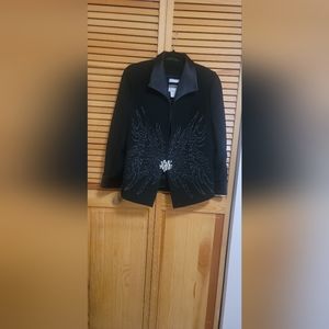 VINTAGE ONE OF A KIND JOAN PARIS BLAZER size 50 black "PRE-OWNED"
